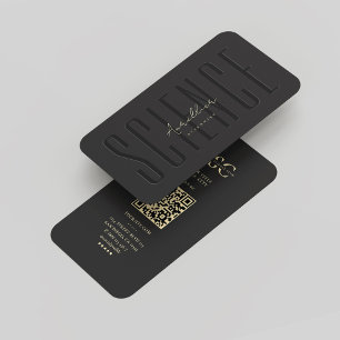 Modernes Monogram Science Scientist Black Gold Visitenkarte