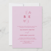 Modernes Monogram Wappen Lavender Magenta Wedding