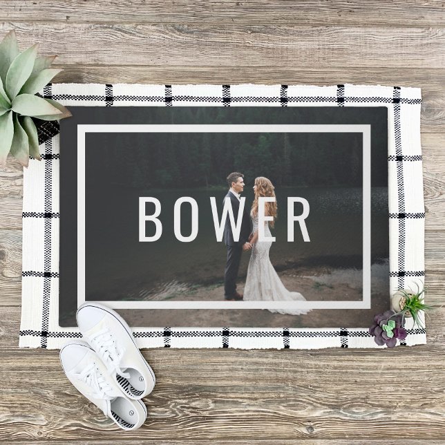 Modernes Monogram Wedding Foto Doormat Fußmatte (Von Creator hochgeladen)