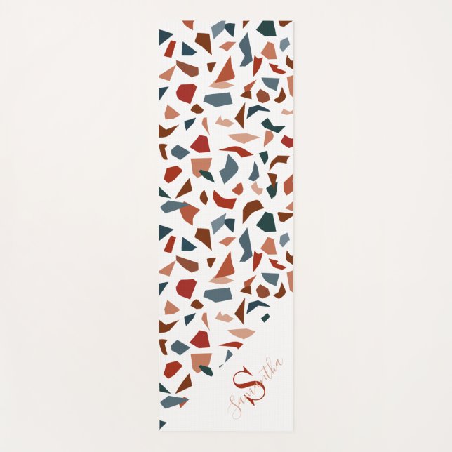 Modernes Monogramm Abstrakt geometrisches Muster Yogamatte (Vorderseite)