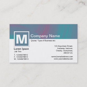 Modernes Monogramm - Abstrakte Räder - Farben Visitenkarte
