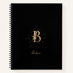 Modernes Monogramm Anfangsbuchstaben B Muster Notizbuch