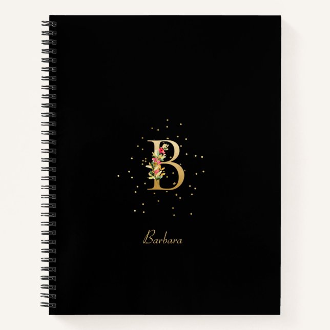 Modernes Monogramm Anfangsbuchstaben B Muster Notizbuch (Vorderseite)