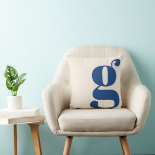 Modernes Monogramm Anfangsbuchstaben neutrale Crem Kissen