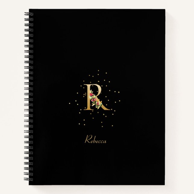 Modernes Monogramm Anfangsbuchstaben R Muster Notizbuch (Vorderseite)