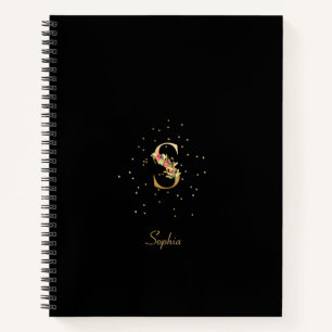 Modernes Monogramm Anfangsbuchstaben S Muster Notizbuch