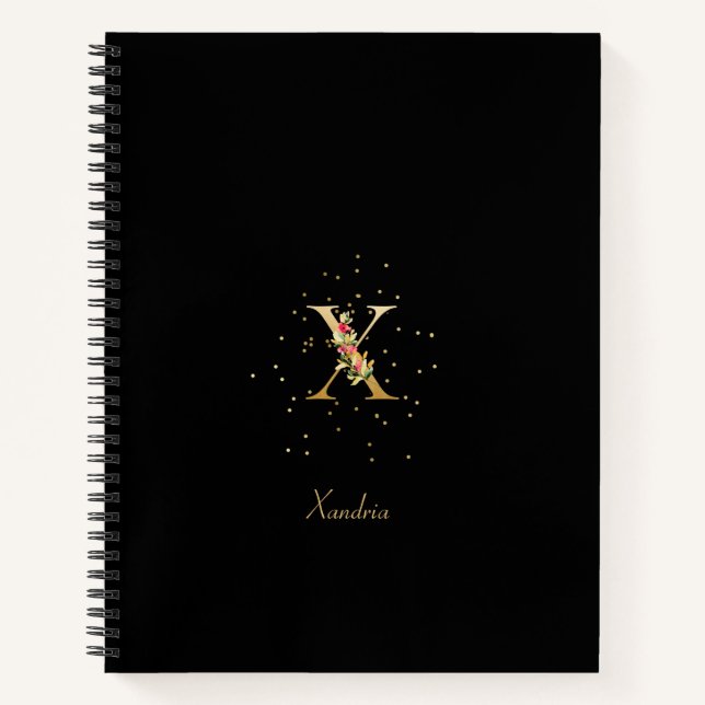 Modernes Monogramm Anfangsbuchstaben X Muster Notizbuch (Vorderseite)