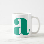Modernes Monogramm-Anfangsschreiben in Emerald Gre Kaffeetasse<br><div class="desc">Niedliches modernes Monogramm mit dem ersten Buchstaben Ihrer Wahl,  in Emerald Green</div>