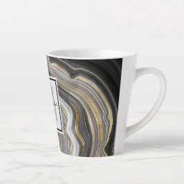 Modernes Monogramm aus Gold und Grau Agate Geode Milchtasse
