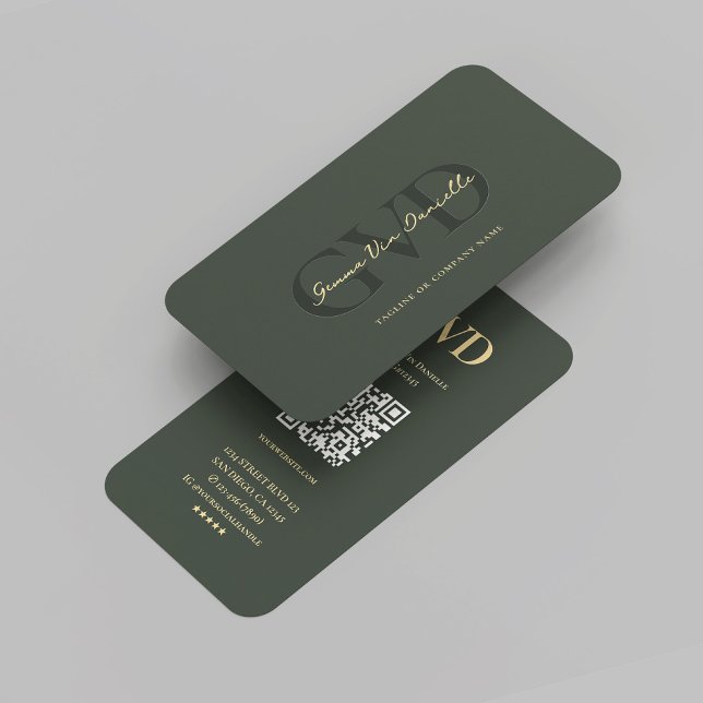 Modernes Monogramm Beruflich dunkelgrünes Gold Visitenkarte (Modern Monogram Professional Dark Green Gold Business Card
)