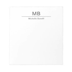 Modernes Monogramm Beruflich Minimalistisch Notizblock