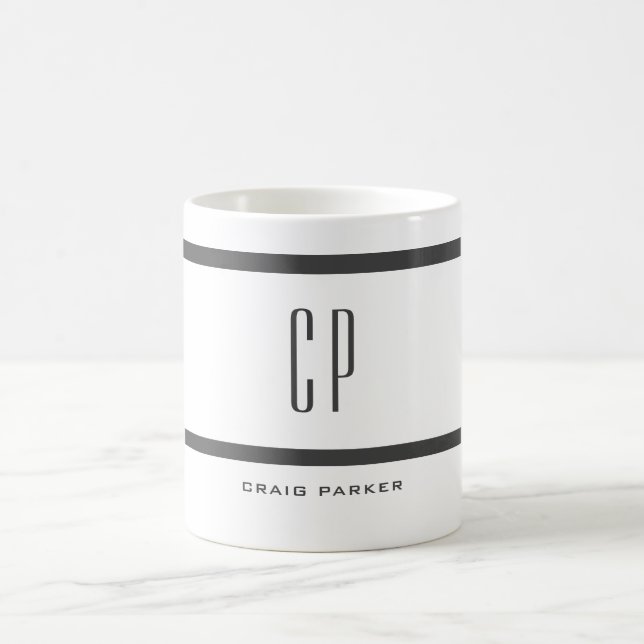Modernes Monogramm Beruflich Schlicht einfach Mini Kaffeetasse (Mittel)