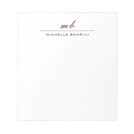 Modernes Monogramm Beruflich Schlicht einfach Mini Notizblock