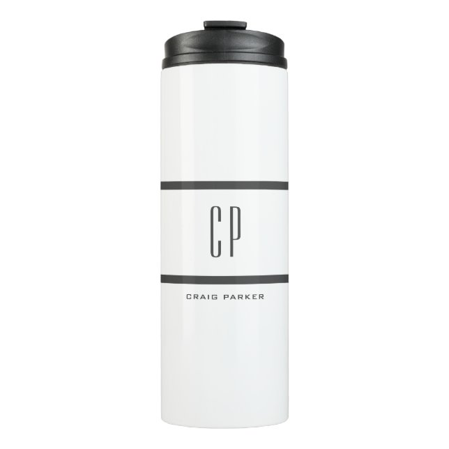 Modernes Monogramm Beruflich Schlicht einfach Mini Thermosbecher (Vorderseite)