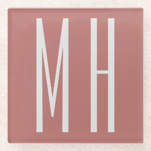 Modernes Monogramm Beruflich Schlicht Minimalistis Glasuntersetzer