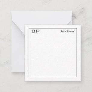 Modernes Monogramm Beruflich Schlicht Minimalistis Mitteilungskarte