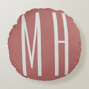Modernes Monogramm Beruflich Schlicht Minimalistis Rundes Kissen