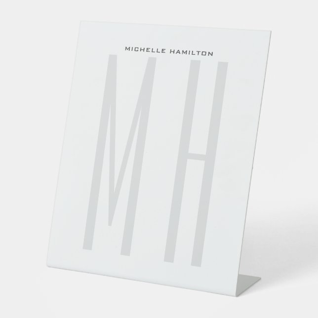 Modernes Monogramm Beruflich Schlicht Minimalistis Sockelschild (Vorderseite)