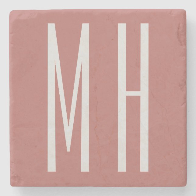 Modernes Monogramm Beruflich Schlicht Minimalistis Steinuntersetzer (Vorderseite)