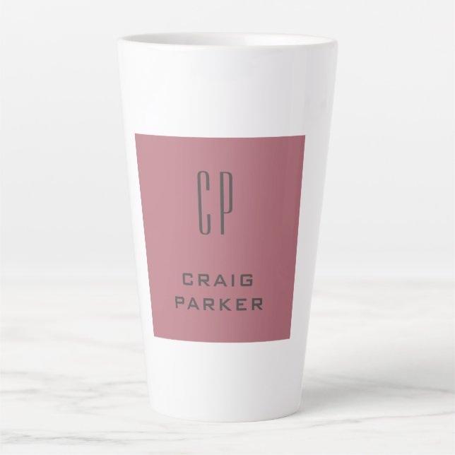Modernes Monogramm Berufliche Schlichte Rose Gold  Milchtasse (Vorderseite)