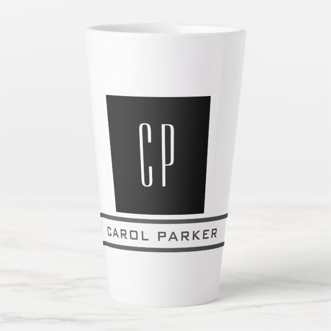Modernes Monogramm Beruflicher Schlichter einfache Milchtasse (Vorderseite)