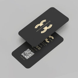 Modernes Monogramm Berufliches Logo C Schwarz Gold Visitenkarte