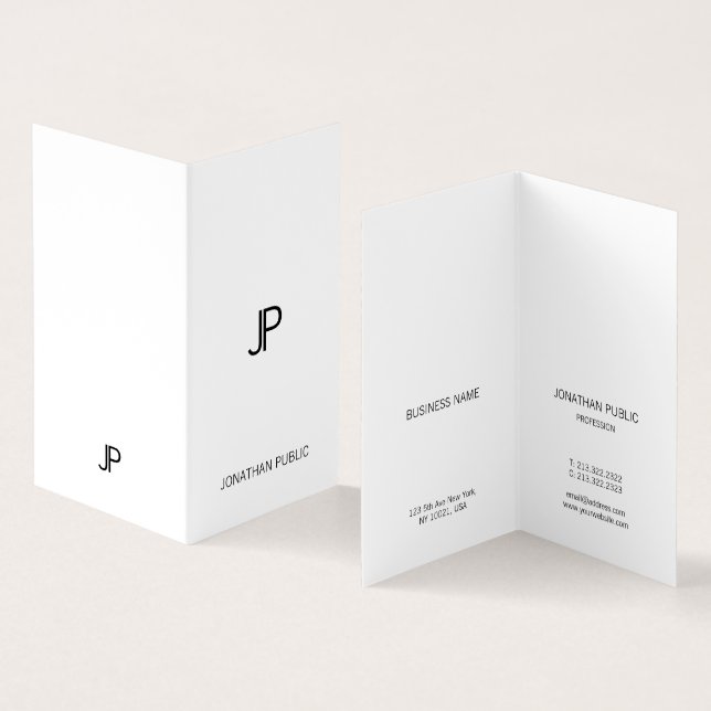 Modernes Monogramm-berufliches Minimalistisches Visitenkarten (Innenseite und Außenseite)