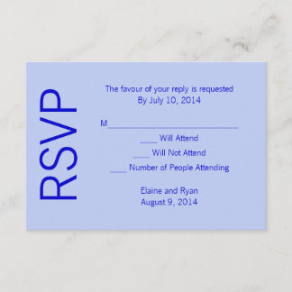 Modernes Monogramm - Blau RSVP Karte