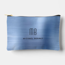 Modernes Monogramm Blau Zubehörtasche