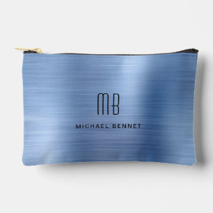 Modernes Monogramm Blau Zubehörtasche