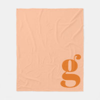Modernes Monogramm Bold Initial Peach Orange Minim