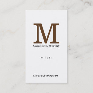 Modernes Monogramm (braun) Visitenkarte