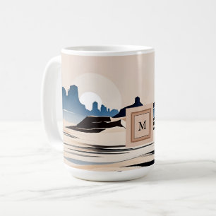 Modernes Monogramm der abstrakten Südwestwüste Kaffeetasse