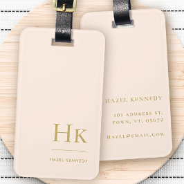 Modernes Monogramm einfach elegant Rosa Gold Gepäckanhänger