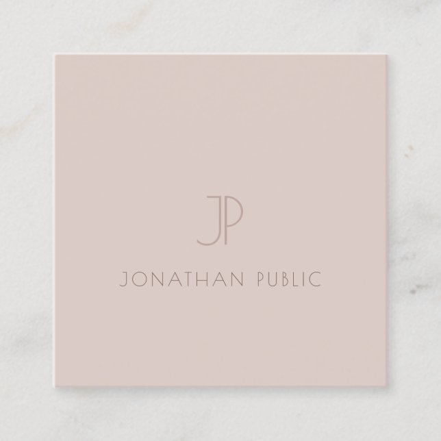 Modernes Monogramm einfache, elegante Minimalistis Quadratische Visitenkarte (Vorderseite)