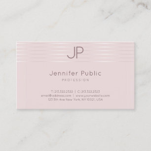 Modernes Monogramm Elegante Berufliche Rose Gold Visitenkarte