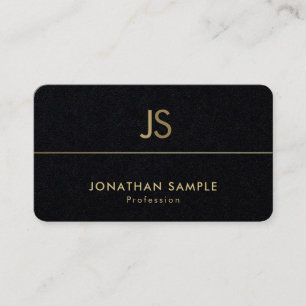 Modernes Monogramm Elegante Black Gold Luxus Schli Visitenkarte