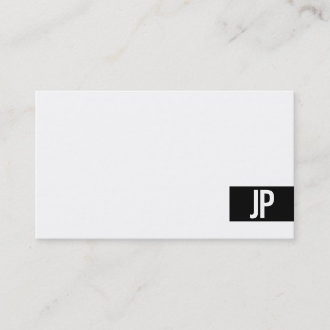 Modernes Monogramm Elegantes Schwarz-weißes Minima Visitenkarte (Vorderseite)