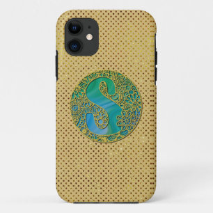 Modernes Monogramm Erstgoldbrief und Türkis Case-Mate iPhone Hülle