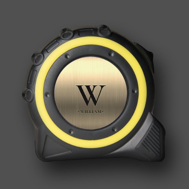 Modernes Monogramm Erstmaliges Metallisches Gold Maßband (Modern Monogram Initial Elegant Metallic Gold Tape Measure
)
