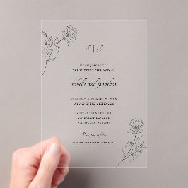 Modernes Monogramm für den Blumenchor Acryleinladungen
