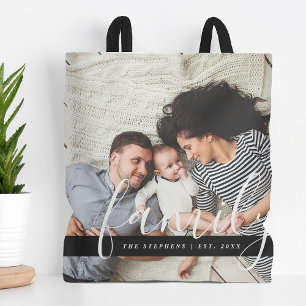 Modernes Monogramm für Fotos der Familie und etabl Tasche