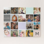 Modernes Monogramm für Ihr 16-Foto-Kollektionsgitt<br><div class="desc">Modernes Monogramm Ihrer Familie 16 Foto Collage Grid ,  perfekt cooler Geburtstag und Weihnachtsgeschenk.</div>