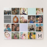 Modernes Monogramm für Ihr Familienraster mit 16 F<br><div class="desc">Moderne Monogramm für Ihre Familie 16 Foto Collage Gitter,  fügen Sie Ihre Monogramm,  Familienname und Lieblings-Fotos!</div>