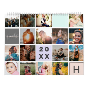 Modernes Monogramm für Ihr Familienraster mit 41  Kalender