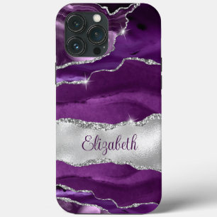 Modernes Monogramm für Lila und Silber Case-Mate iPhone Hülle