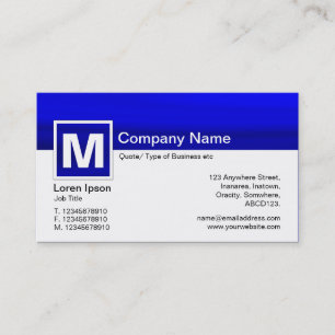 Modernes Monogramm - Galaxy Blue Visitenkarte