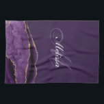 modernes Monogramm-Gold und lila Age Geschirrtuch<br><div class="desc">elegantes Monogramm mit Gold und lila Age. Die Textfeatures können angepasst werden. Sie können Ihren eigenen Namen hinzufügen.</div>