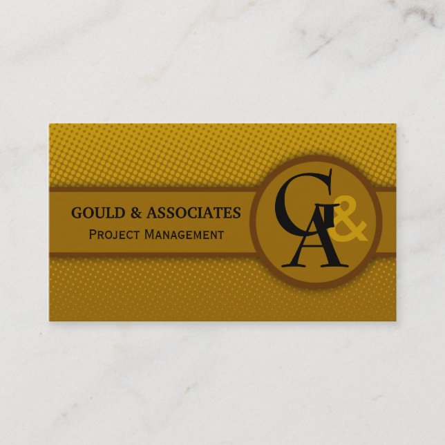 Modernes Monogramm-goldene Brown-Visitenkarten Visitenkarte (Vorderseite)