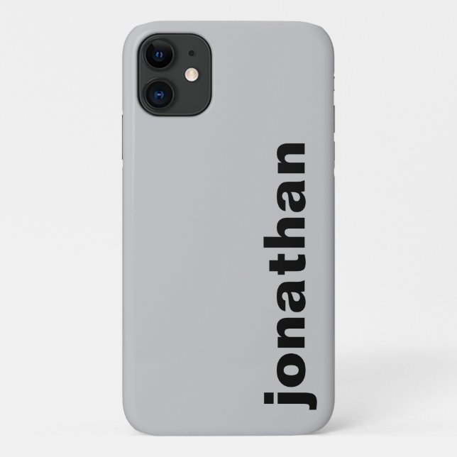 Modernes Monogramm Grau Case-Mate iPhone Hülle (Rückseite)